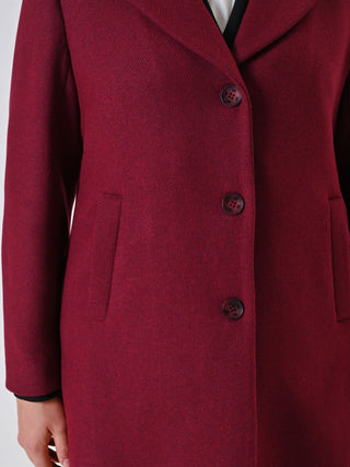 Curvy Burgundy Midi Coat