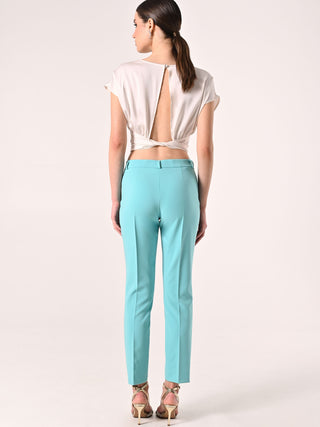 Pantalon en tissu technique vert d’eau