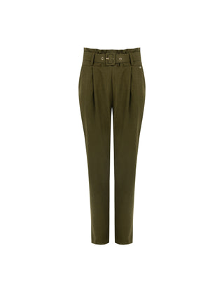 Military Green Carrot Fit Trousers