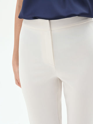 Cream Straight-Leg Trousers