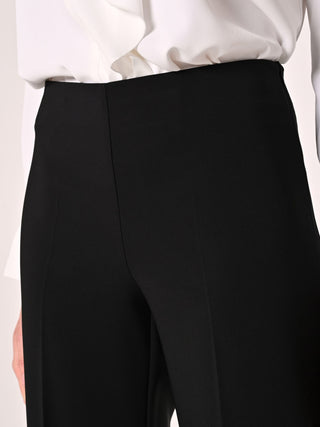 Pantaloni Palazzo in Tessuto Tecnico Nero