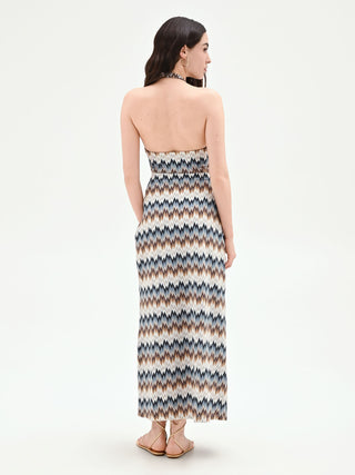 Light Blue Chevron Maxi Dress