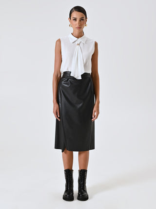 White Top with Lavalliere Collar