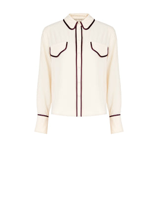 Camicia con Piping Bordeaux
