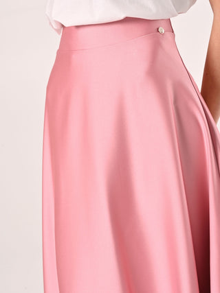 Jupe rose en satin