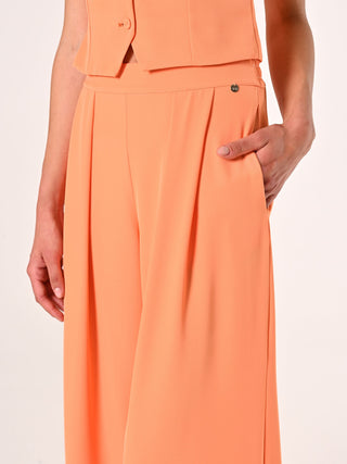 Pantaloni Arancioni in Tessuto Fluido