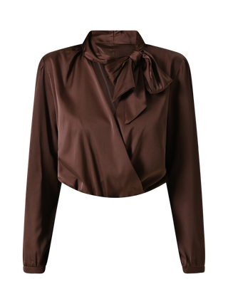 Chocolate Blouse Bodysuit with Bow