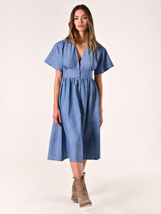 Robe chemise en chambray