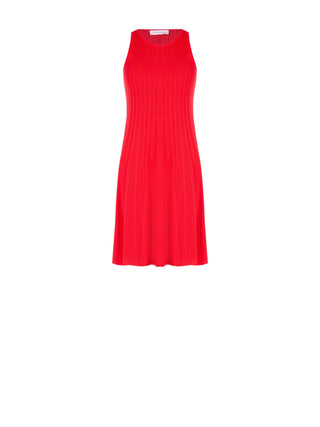 Strawberry Red Plissé-Knit Dress