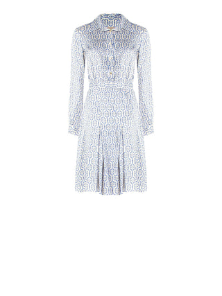 White & Blue Stirrup Dress