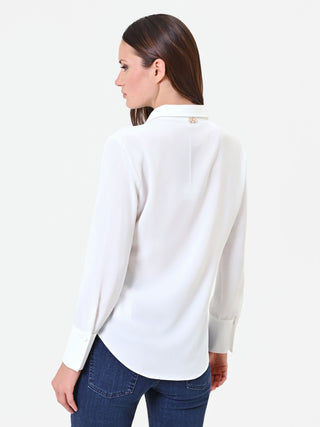 Camicia in raso panna bianco