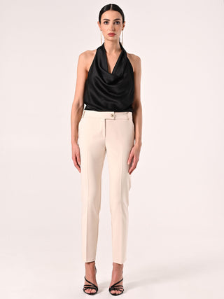 Pantaloni Beige Chiaro in Tessuto Tecnico