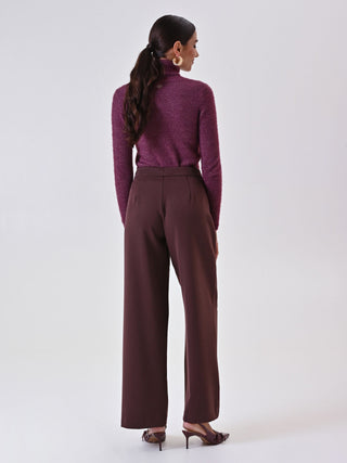 Schokoladenbraune Hose aus Viskosemischung