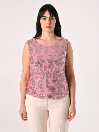Curvy Pink Sequinned Top