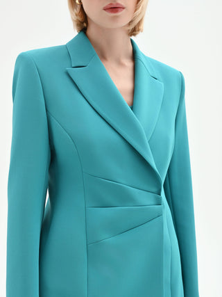 Asymmetrischer, drapierter Blazer in Smaragdgrün