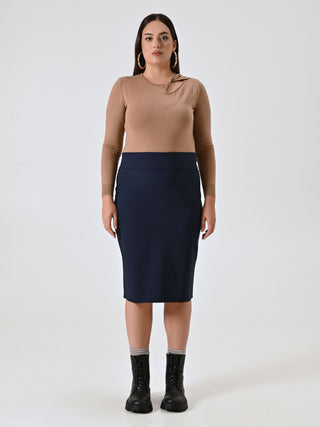 Jupe crayon Curvy Bleue