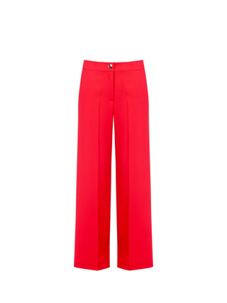 Erdbeerrote Wide-Leg-Hose aus Cady