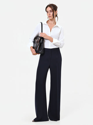 Studio Navy Blue Crepe Palazzo Pants