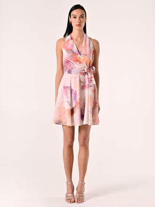 Mehrfarbiges Kleid mit abstraktem Muster
