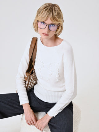 White RR Logo Sweater