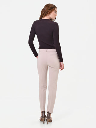 Taupe Beige Cigarette Trousers with Center Crease