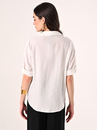 Camicia effetto Goffrato in Misto Viscosa