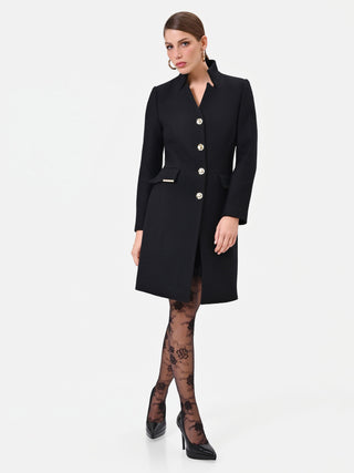 Cappotto nero con bottoni dorati