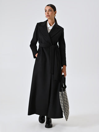 Long Black Wrap Coat