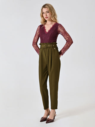 Pantaloni Carrot Fit Verde Militare