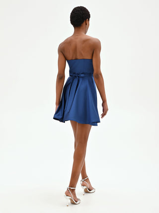 Brilliant Blue Mini Dress with Jewel Belt