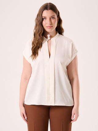 Blouse curvy avec col mandarin