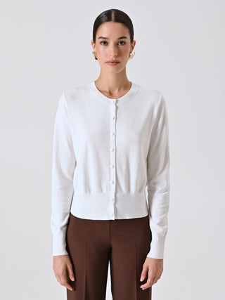 White Knitted Cardigan