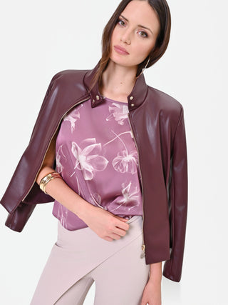 Blusa rosa antico con stampa floreale