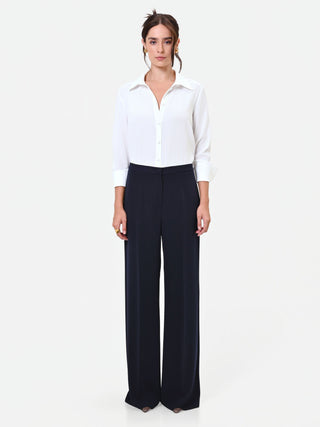 Studio Navy Blue Crepe Palazzo Pants