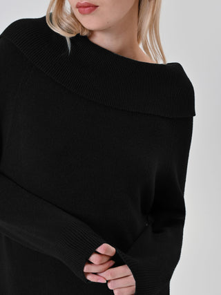 Vestido cocoon de punto negro