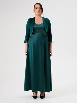 Curvy Green Satin Shrug