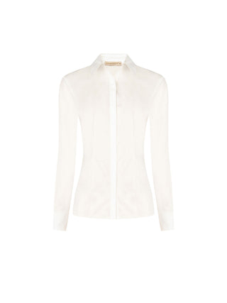 Cream Turn-Up Cuff Blouse