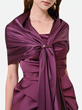 Foulard in raso bordeaux rosso