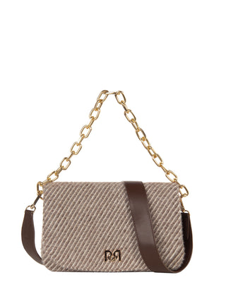 Borsa in tessuto jacquard rigato