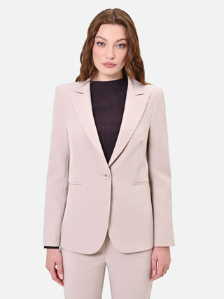 Giacca monopetto tortora beige