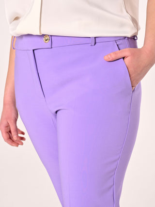Curvy Lilac Trousers in Technical Fabric