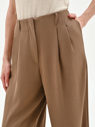 Mud Brown Cady Palazzo Pants