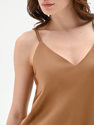 Bronze-brown satin top