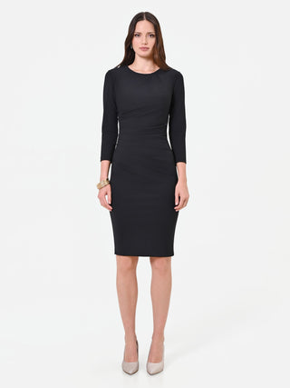 Black Sheath Dress with Side Drape