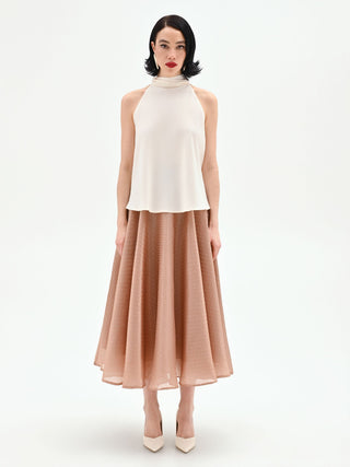 Cremefarbenes Neckholder-Top