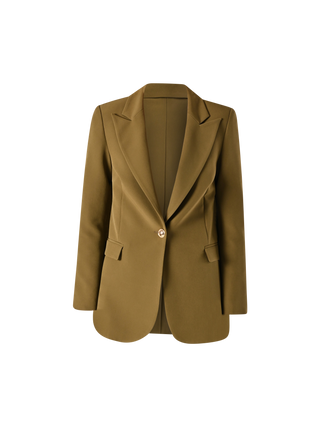 Army-Green Single-Breasted Jacket with Gold Buttons
