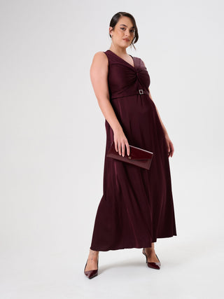 Abito Curvy Lungo Bordeaux