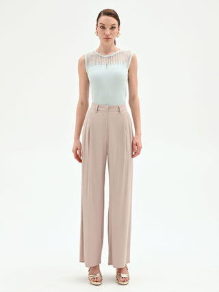 Taupe beige palazzo trousers