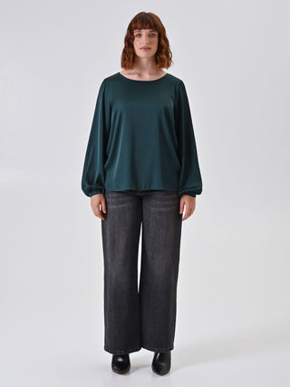 Blusa Curvy in Raso Verde