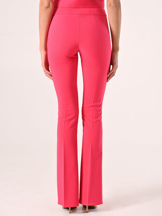 Pantaloni in Tessuto Tecnico Fuxia con Fascione in Vita